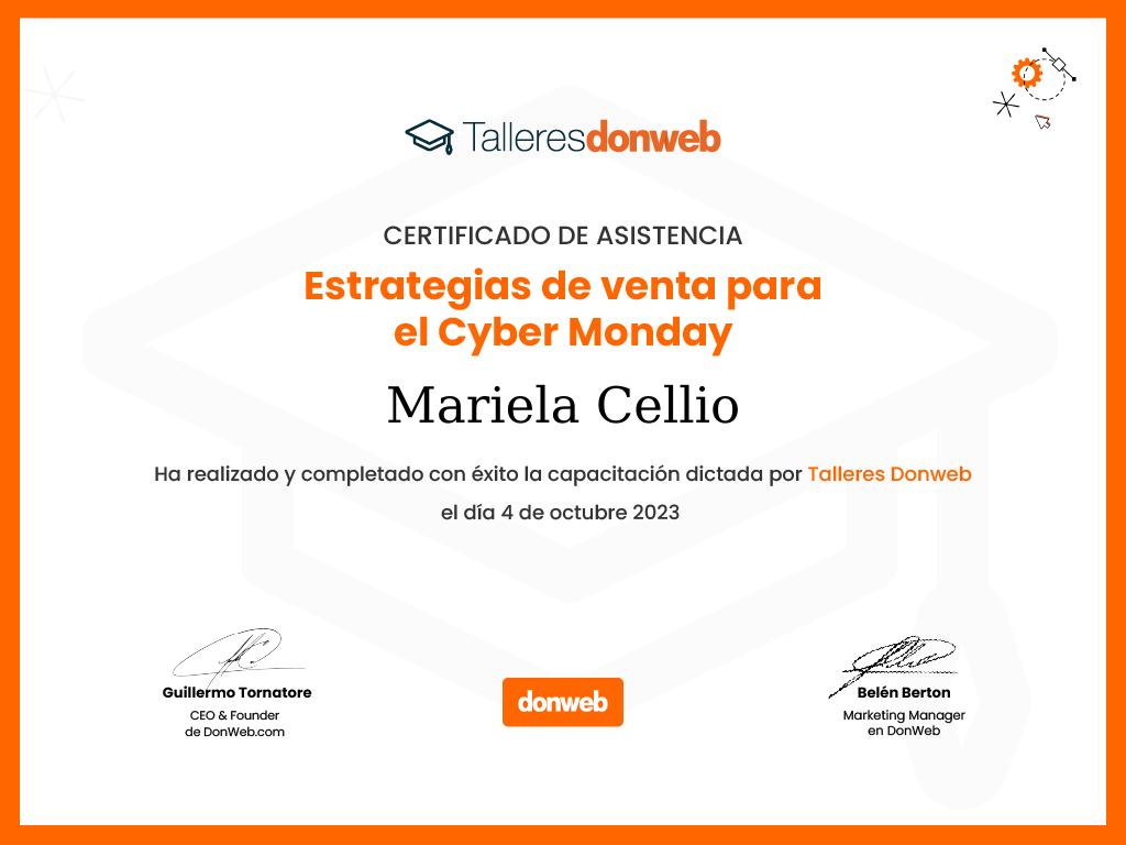 Certificado de asistencia · Talleres DonWeb