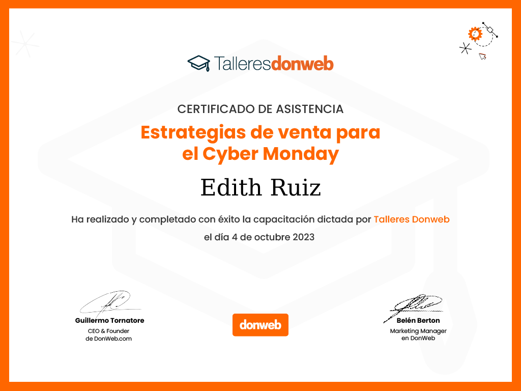Certificado de asistencia · Talleres DonWeb