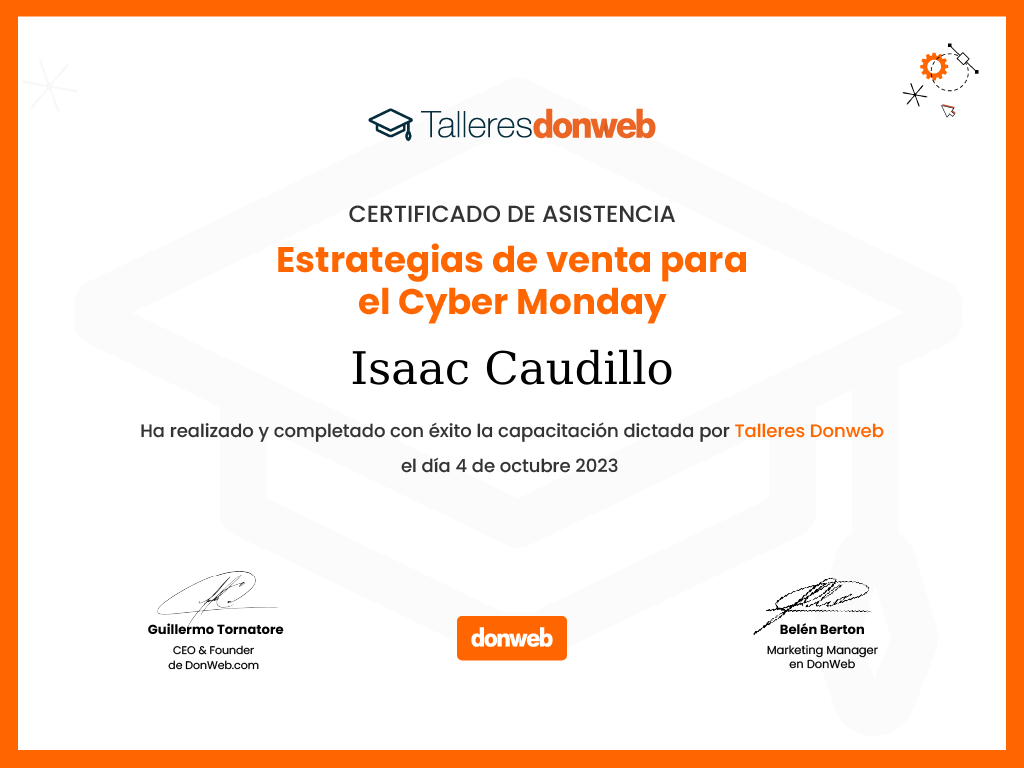 Certificado de asistencia · Talleres DonWeb
