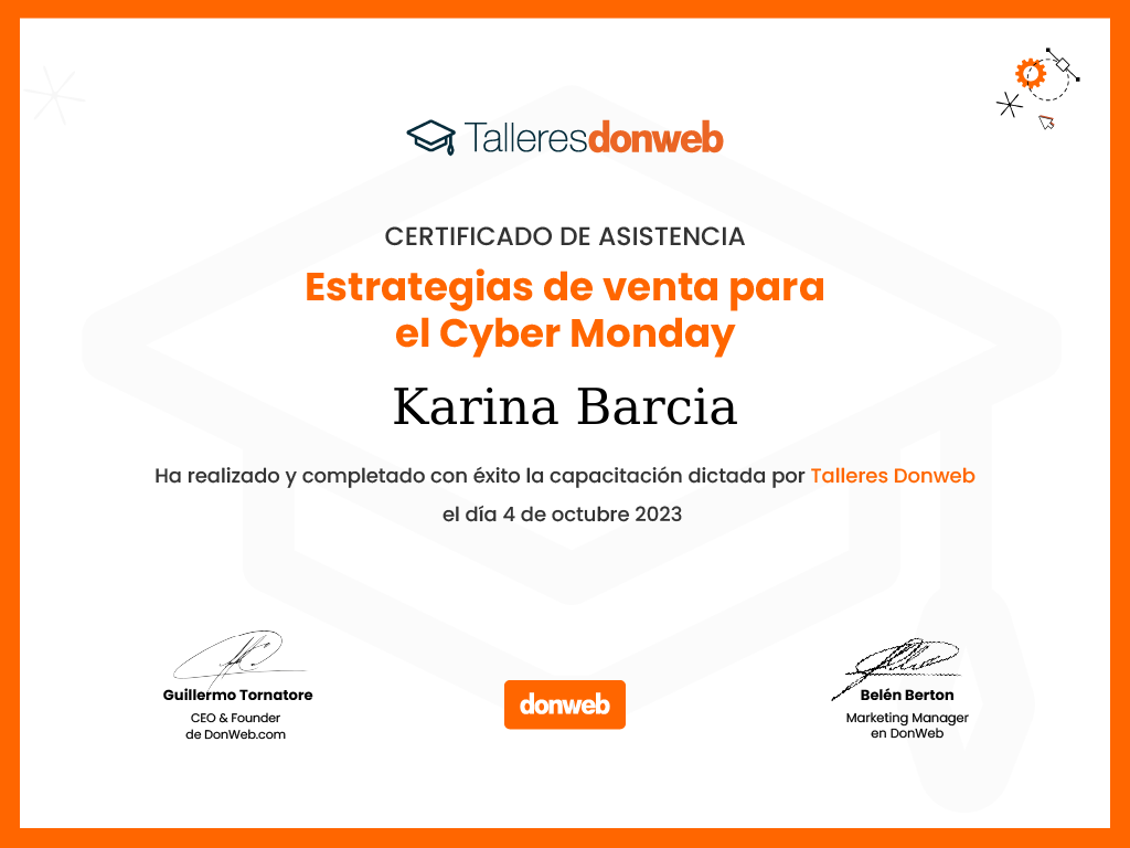 Certificado de asistencia · Talleres DonWeb