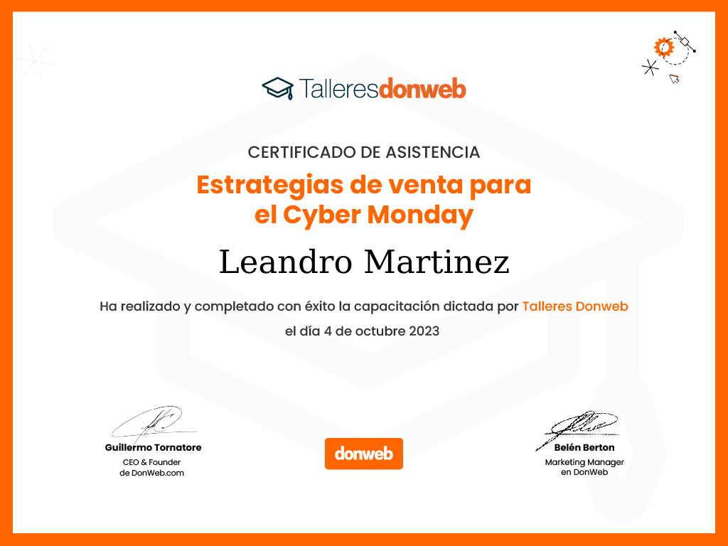 Certificado de asistencia · Talleres DonWeb