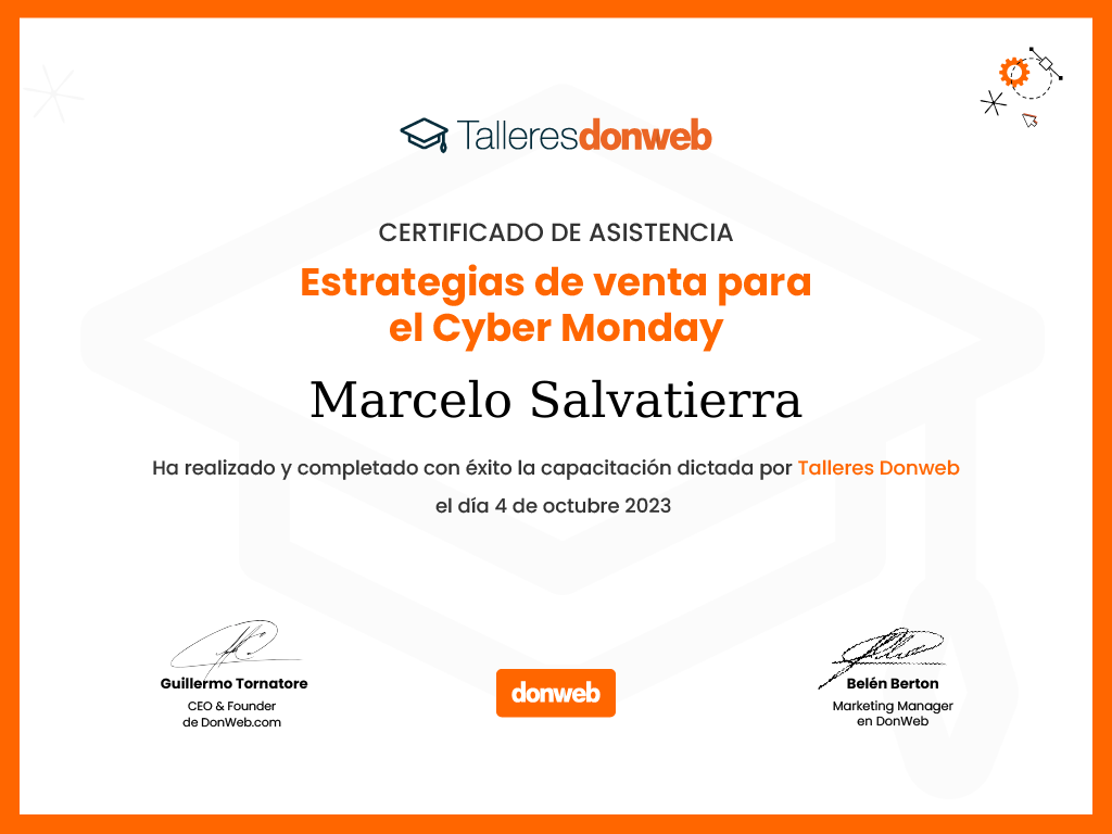 Certificado de asistencia · Talleres DonWeb