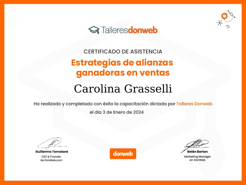 Certificado de asistencia · Talleres DonWeb