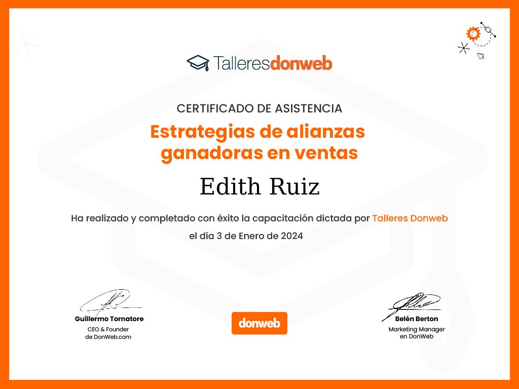 Certificado de asistencia · Talleres DonWeb