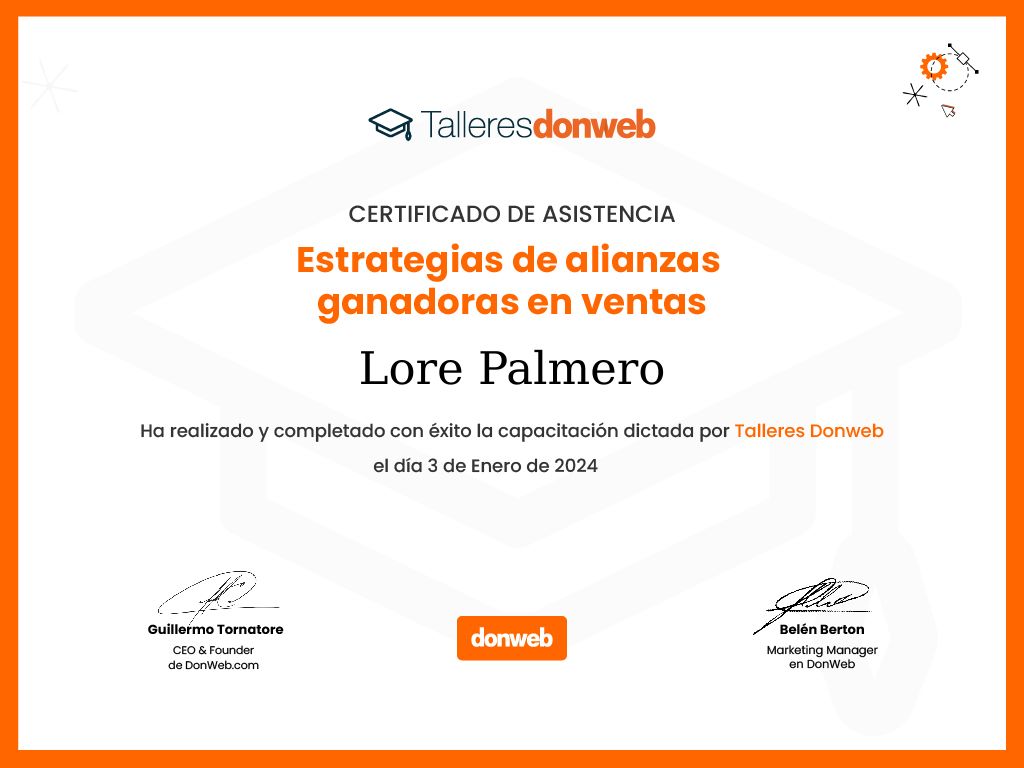 Certificado de asistencia · Talleres DonWeb