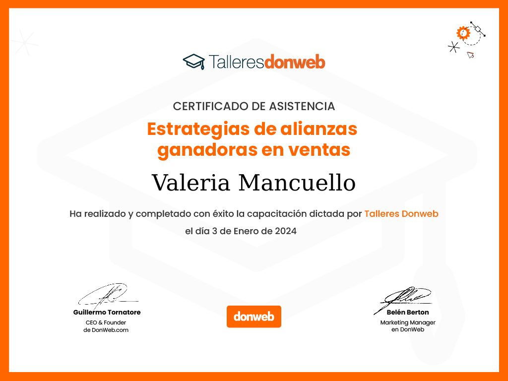 Certificado de asistencia · Talleres DonWeb