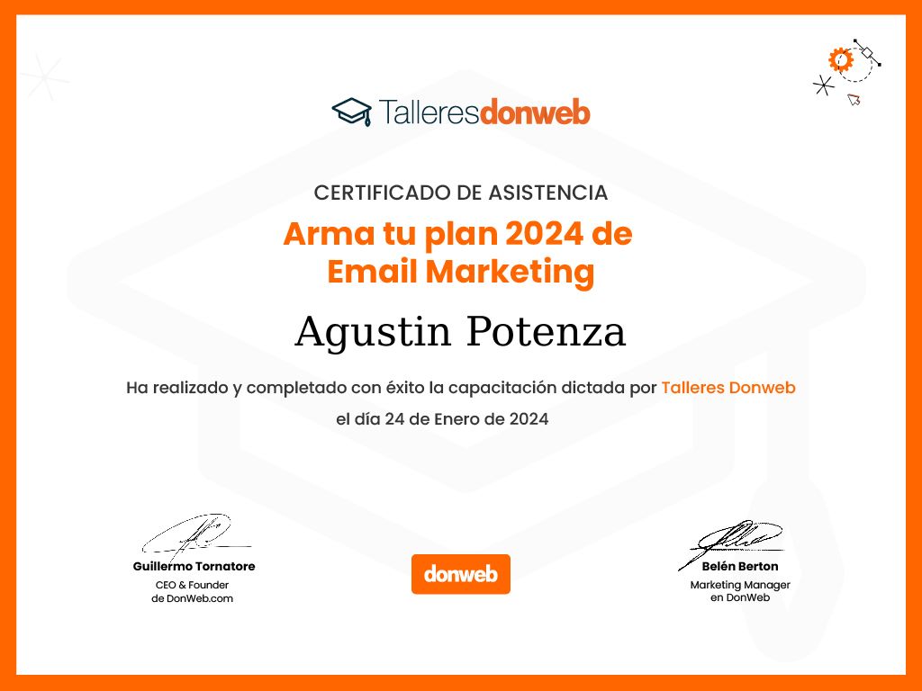 Certificado de asistencia · Talleres DonWeb