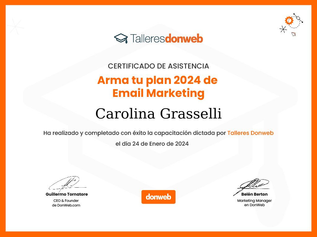 Certificado de asistencia · Talleres DonWeb