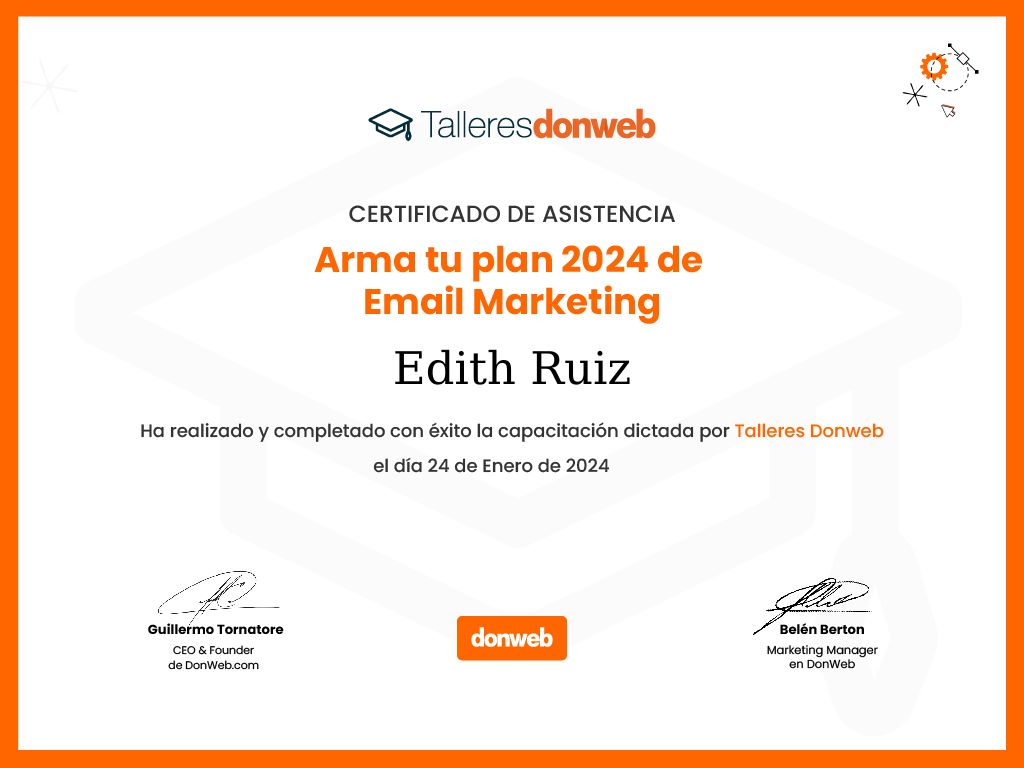 Certificado de asistencia · Talleres DonWeb