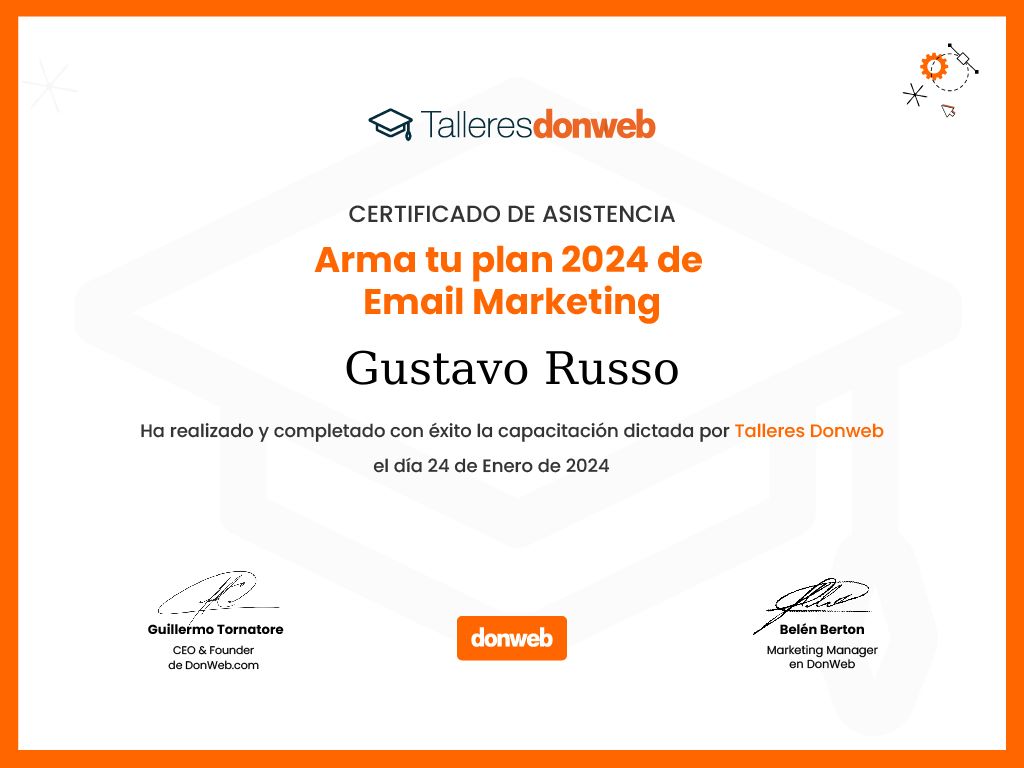Certificado de asistencia · Talleres DonWeb