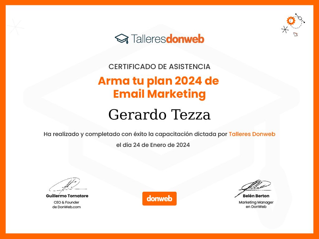 Certificado de asistencia · Talleres DonWeb