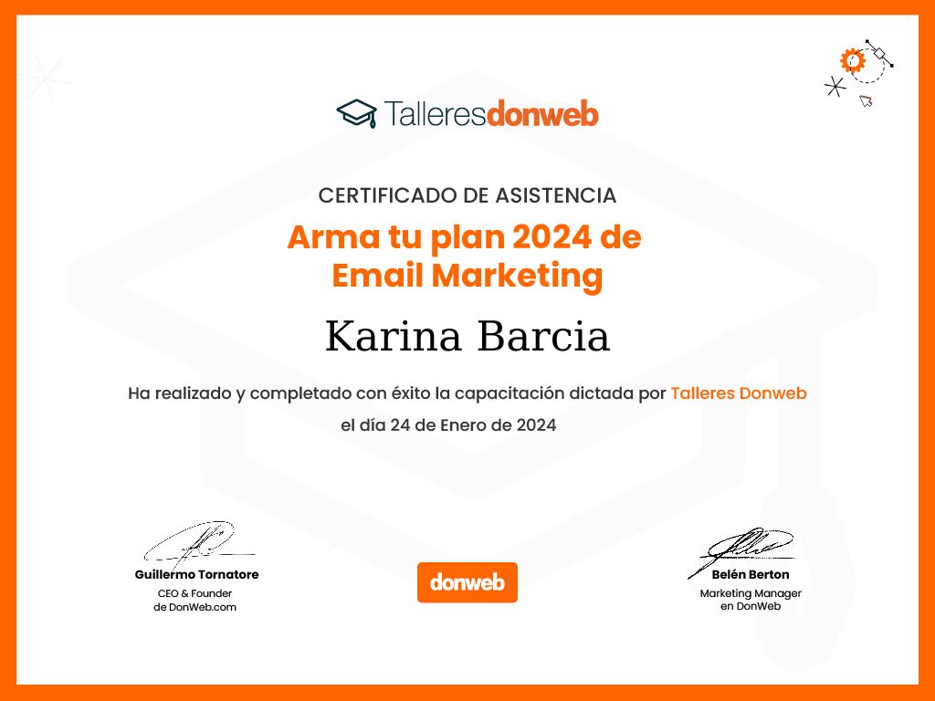 Certificado de asistencia · Talleres DonWeb