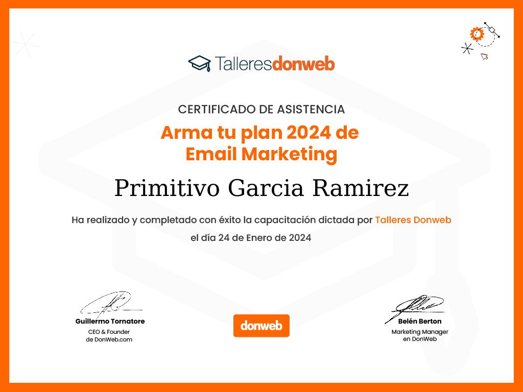 Certificado de asistencia · Talleres DonWeb