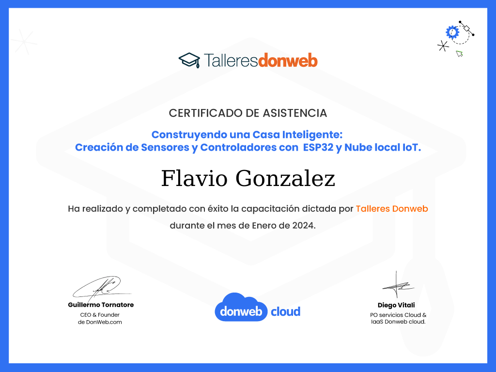 Certificado de asistencia · Talleres DonWeb