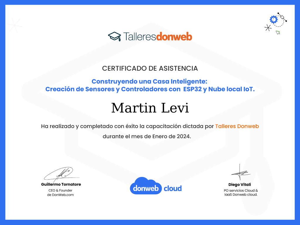 Certificado de asistencia · Talleres DonWeb