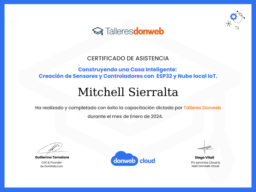 Certificado de asistencia · Talleres DonWeb