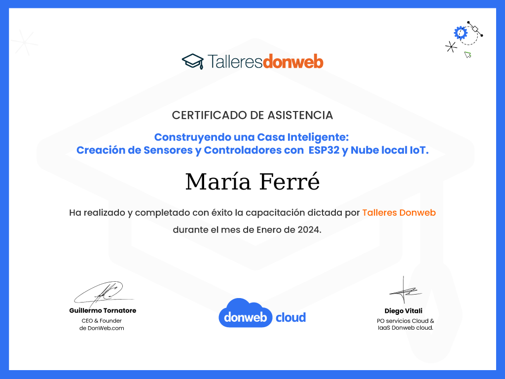 Certificado de asistencia · Talleres DonWeb