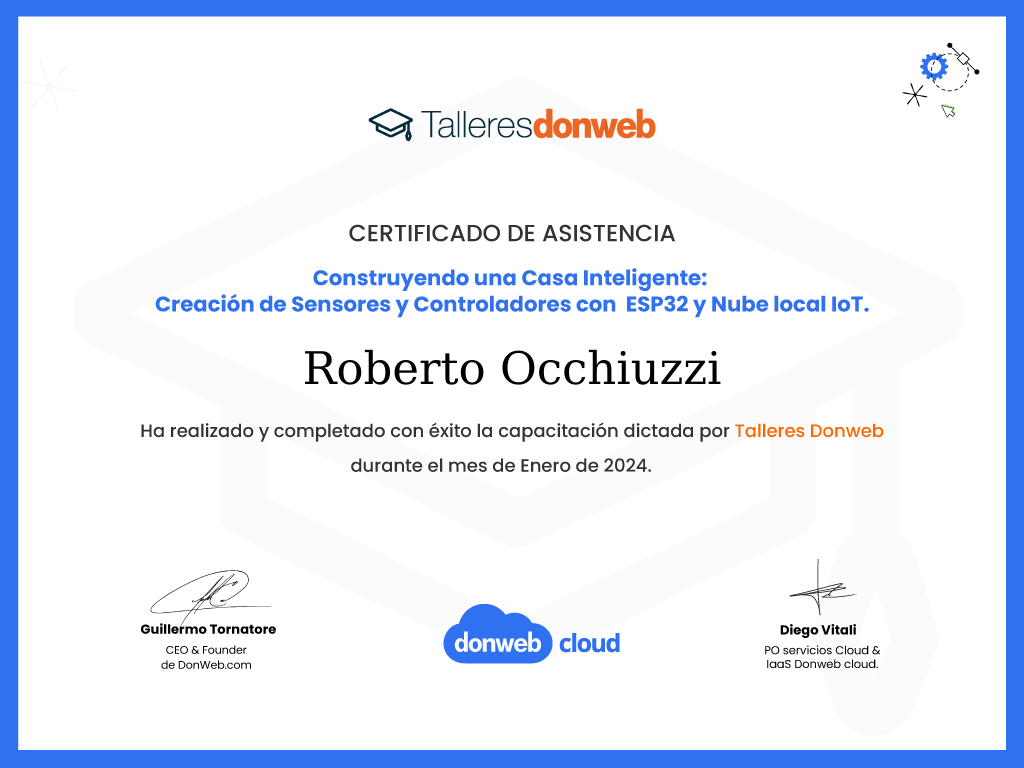Certificado de asistencia · Talleres DonWeb