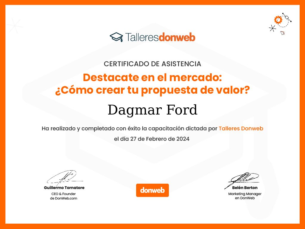 Certificado de asistencia · Talleres DonWeb