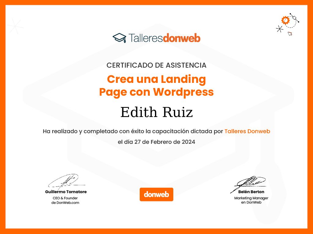 Certificado de asistencia · Talleres DonWeb