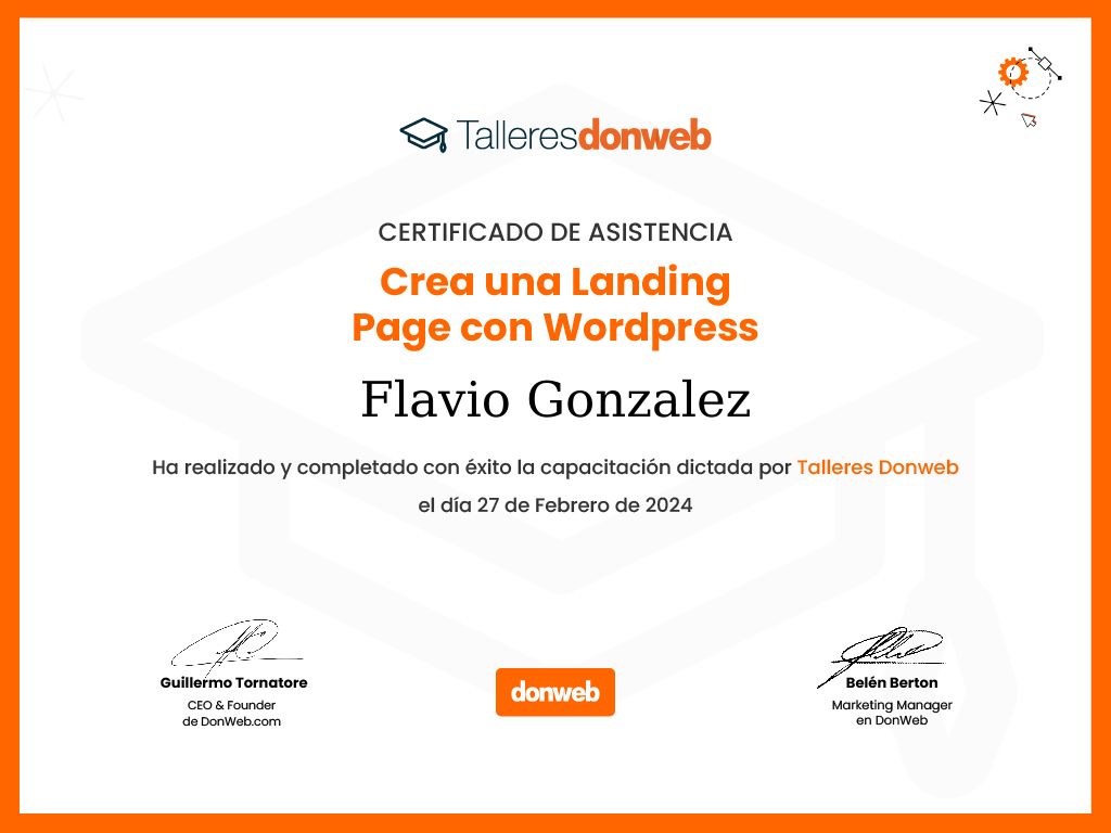 Certificado de asistencia · Talleres DonWeb