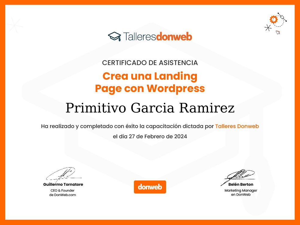 Certificado de asistencia · Talleres DonWeb