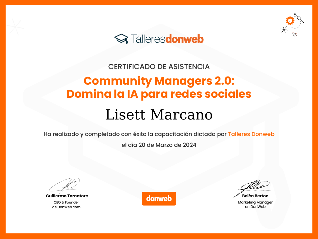 Certificado de asistencia · Talleres DonWeb