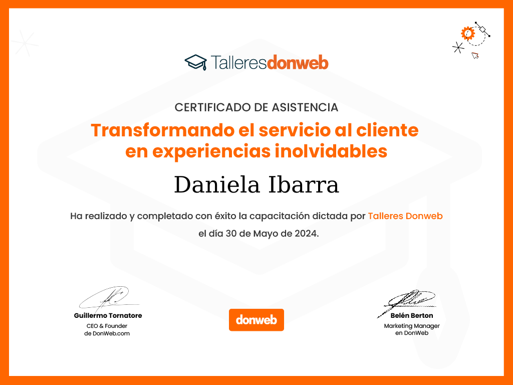 Certificado de asistencia · Talleres DonWeb