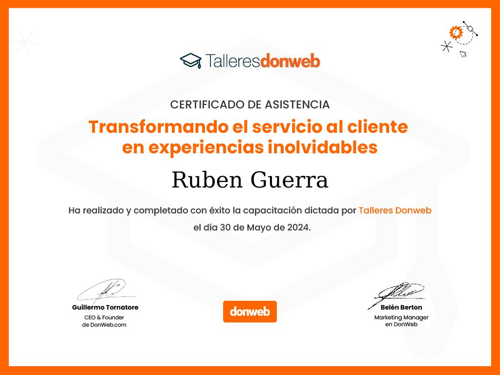 Certificado de asistencia · Talleres DonWeb
