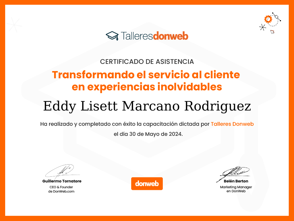 Certificado de asistencia · Talleres DonWeb