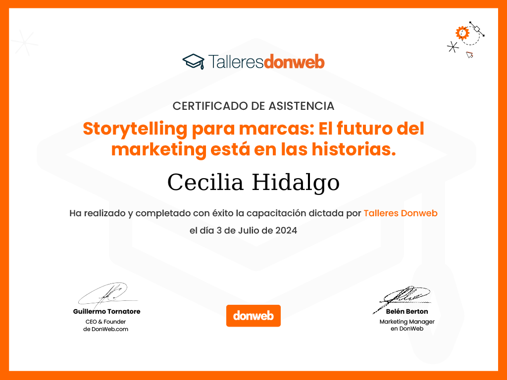 Certificado de asistencia · Talleres DonWeb
