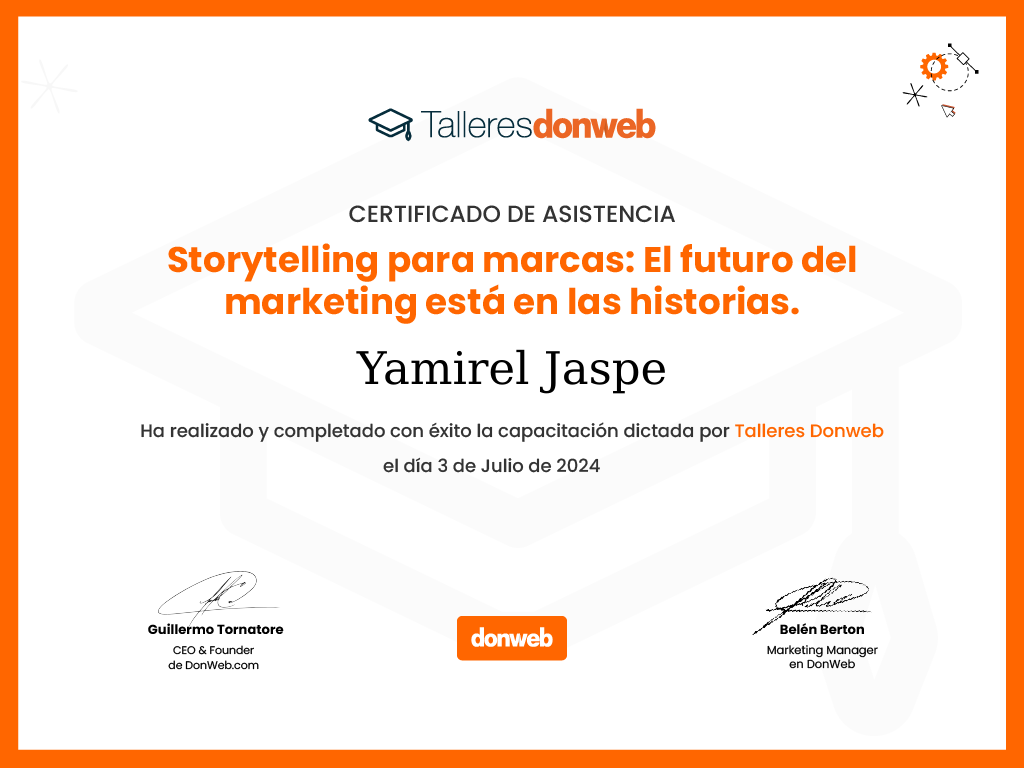 Certificado de asistencia · Talleres DonWeb