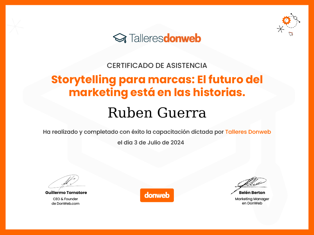 Certificado de asistencia · Talleres DonWeb