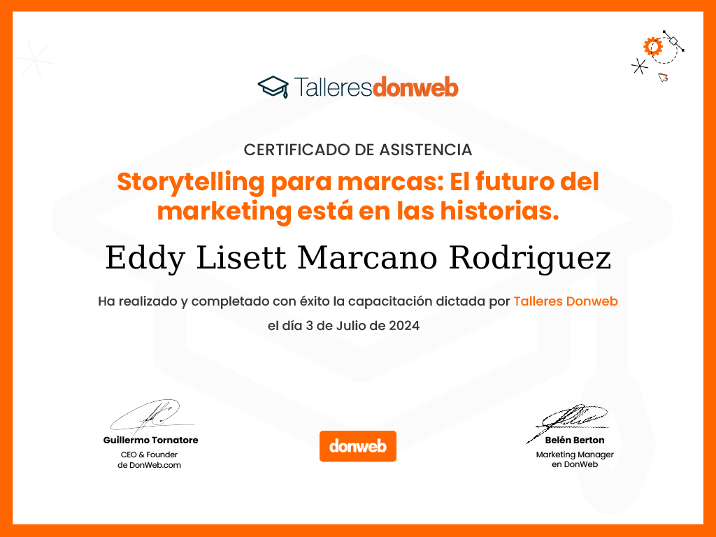 Certificado de asistencia · Talleres DonWeb
