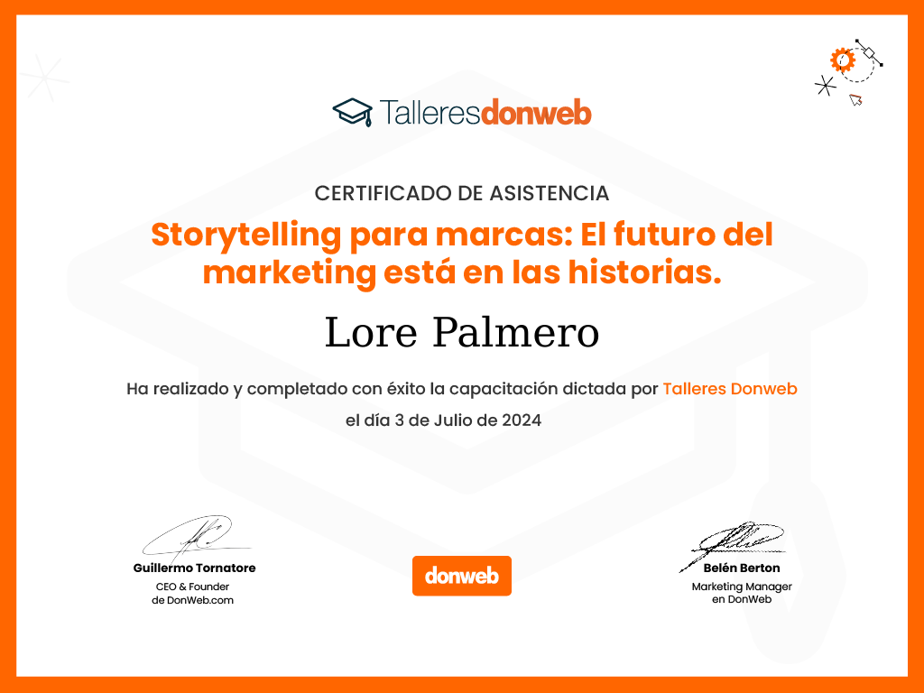 Certificado de asistencia · Talleres DonWeb