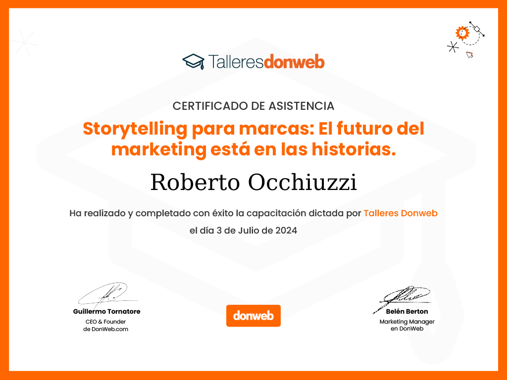 Certificado de asistencia · Talleres DonWeb