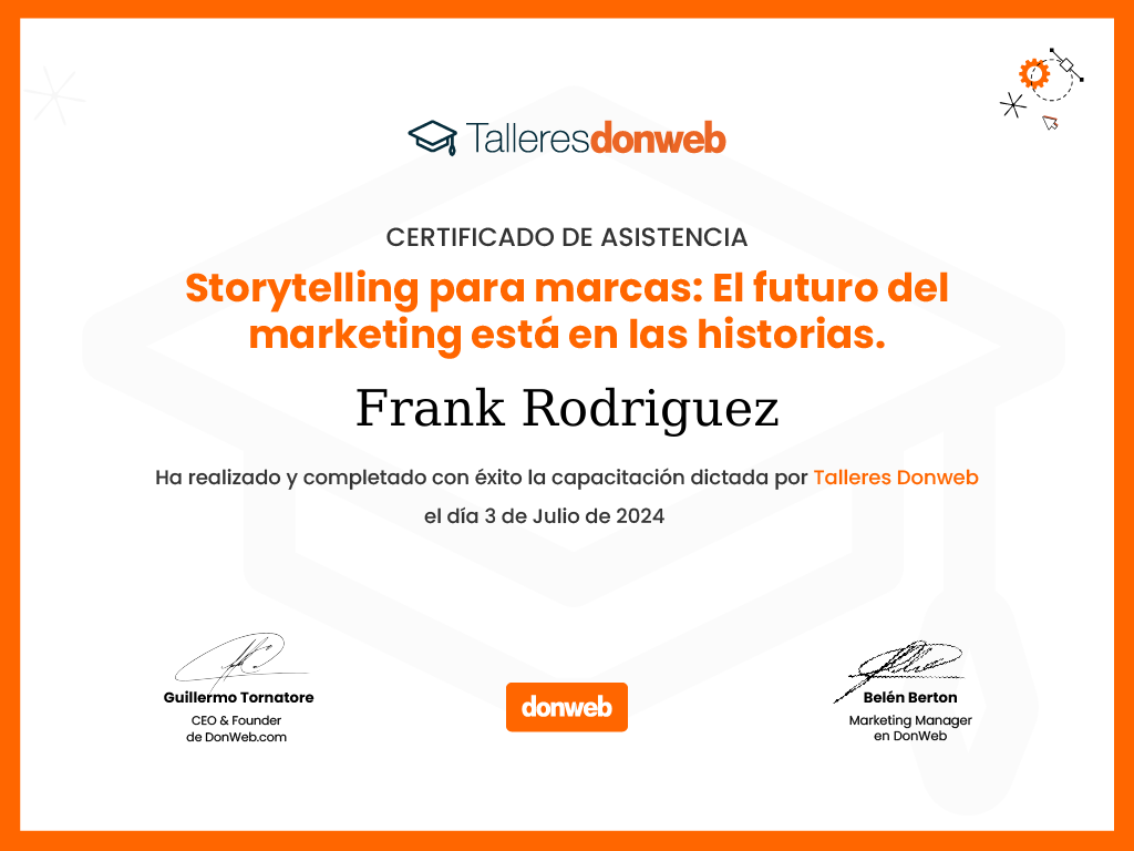 Certificado de asistencia · Talleres DonWeb