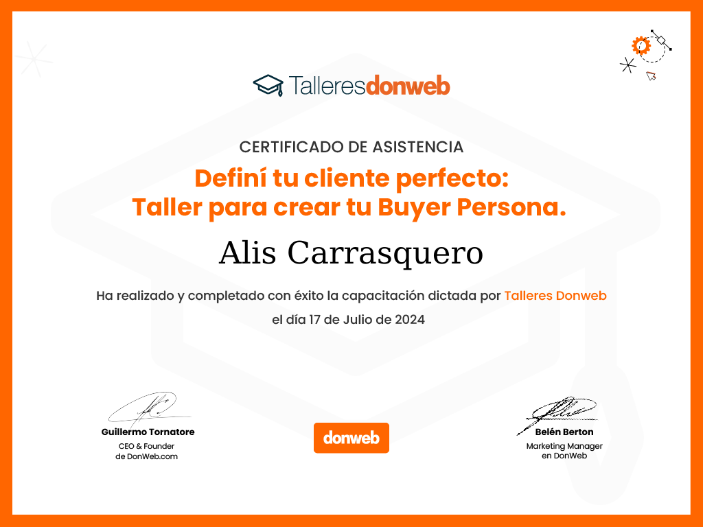Certificado de asistencia · Talleres DonWeb