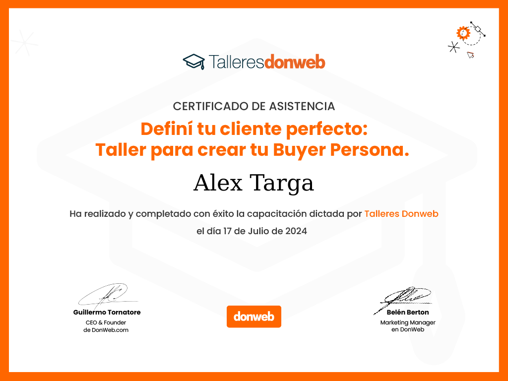 Certificado de asistencia · Talleres DonWeb