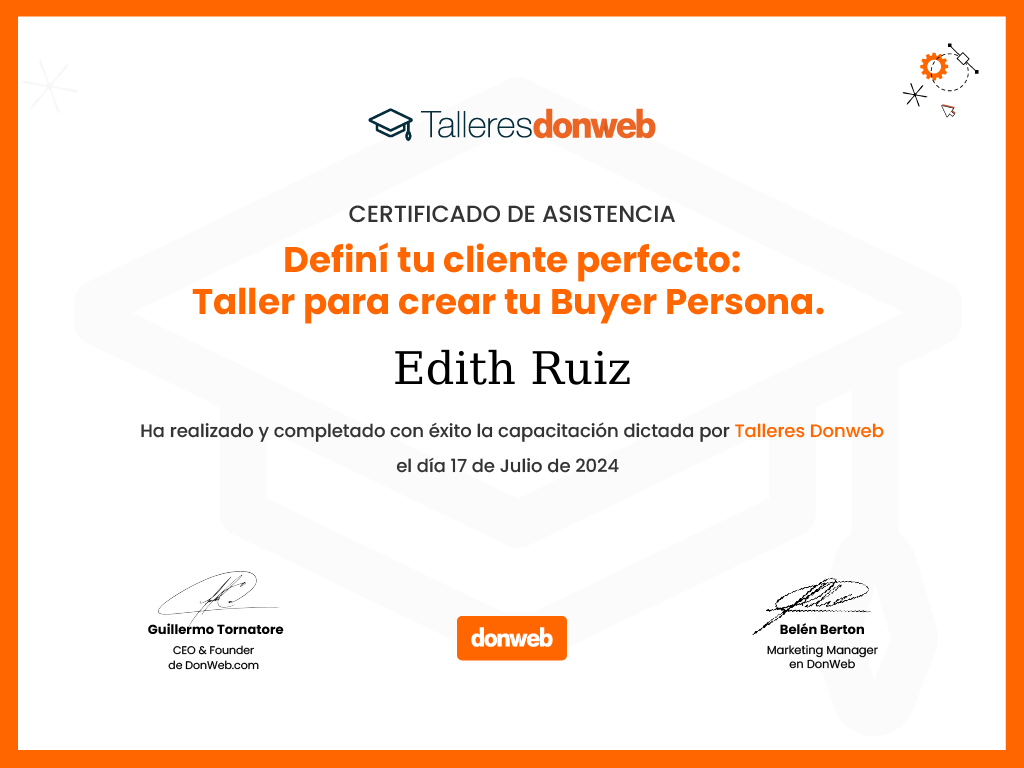Certificado de asistencia · Talleres DonWeb