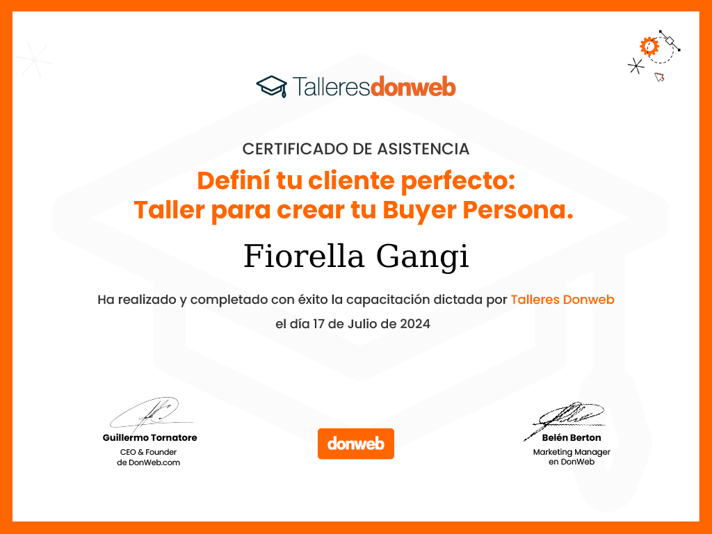 Certificado de asistencia · Talleres DonWeb