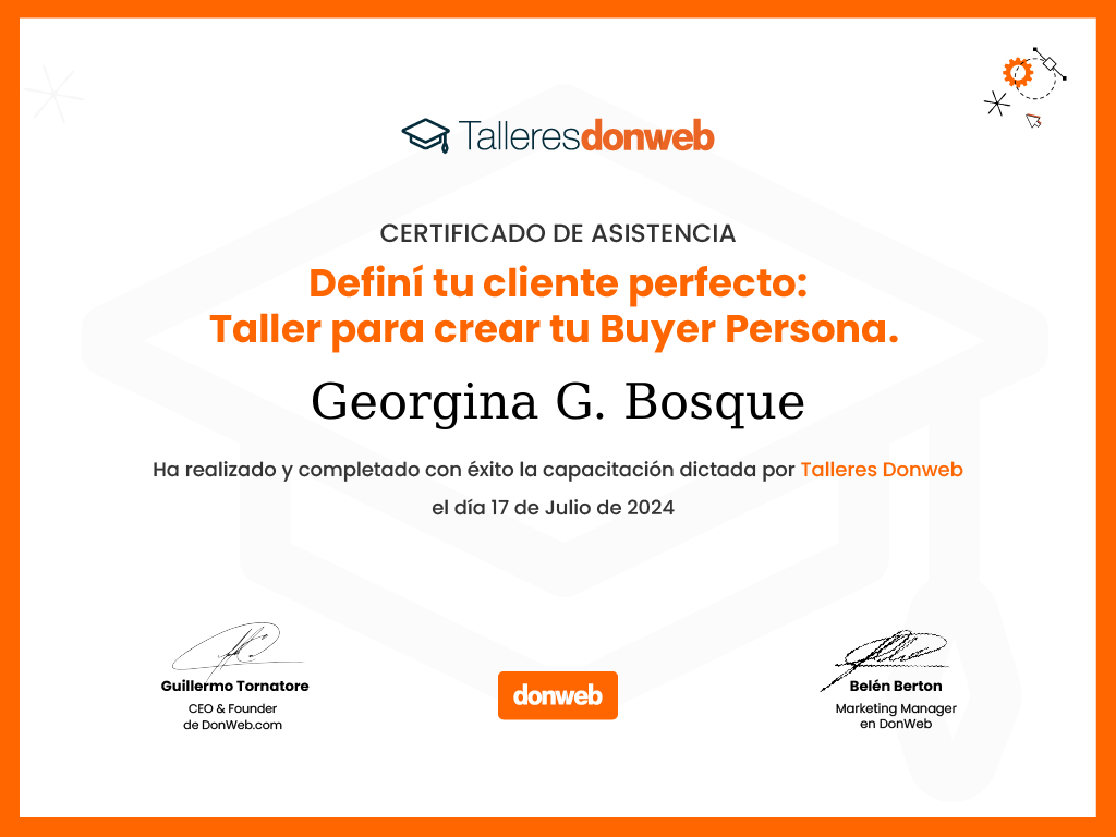 Certificado de asistencia · Talleres DonWeb
