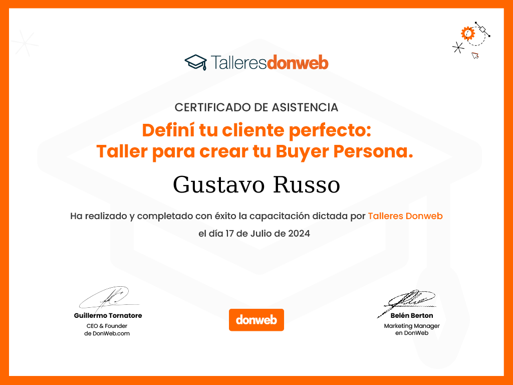 Certificado de asistencia · Talleres DonWeb