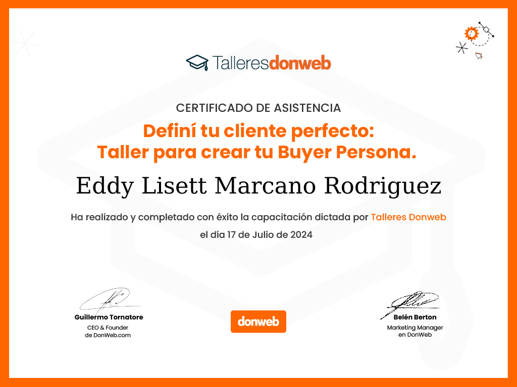 Certificado de asistencia · Talleres DonWeb