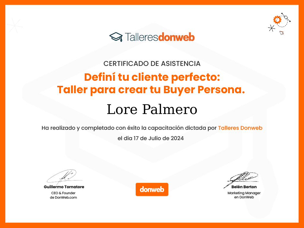 Certificado de asistencia · Talleres DonWeb
