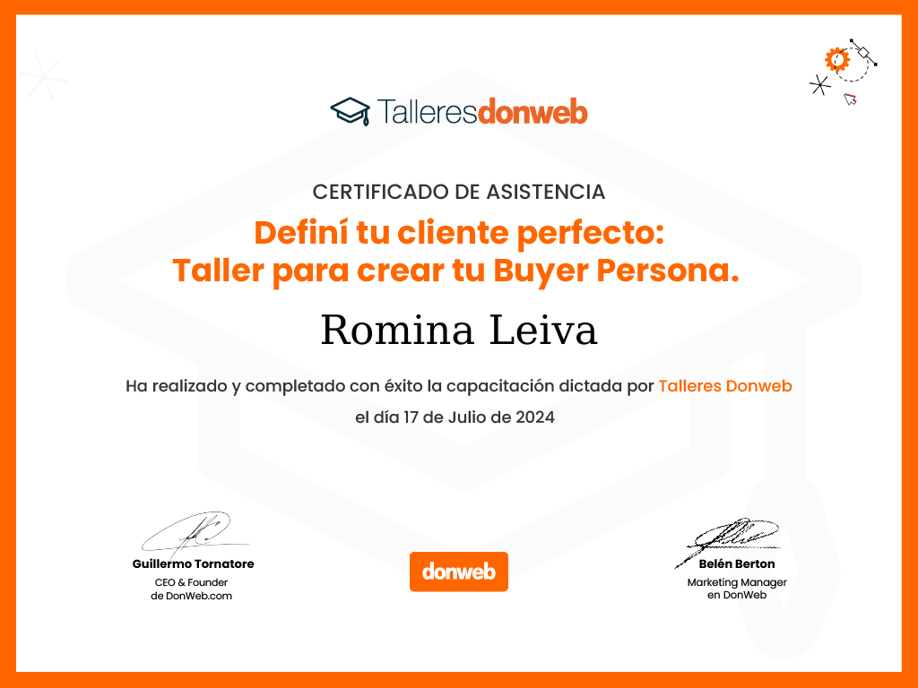 Certificado de asistencia · Talleres DonWeb