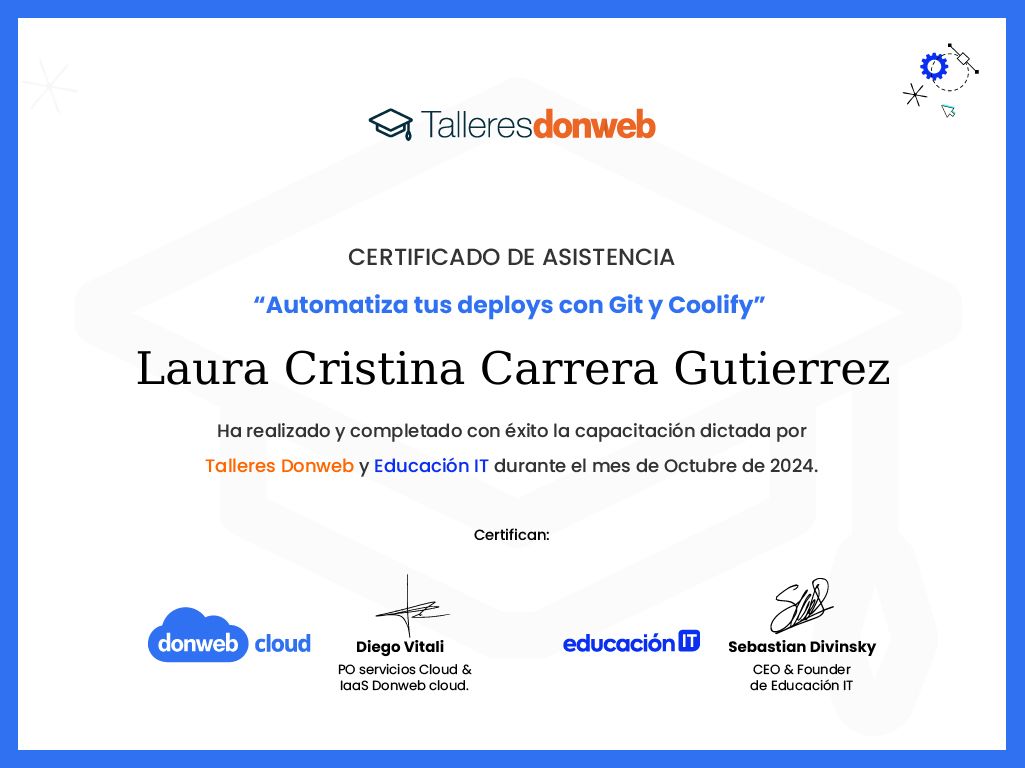 Certificado de asistencia · Talleres DonWeb