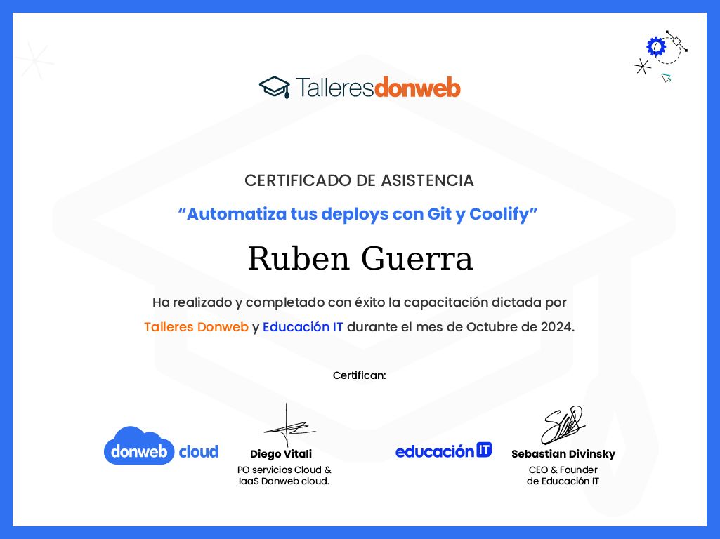 Certificado de asistencia · Talleres DonWeb