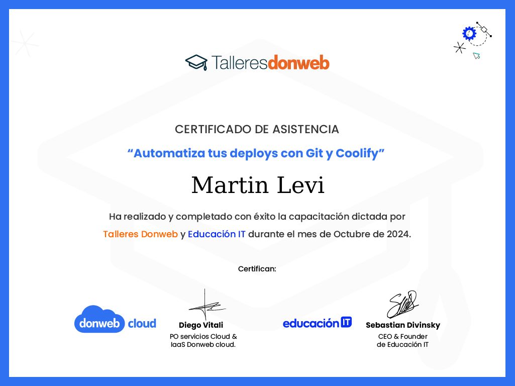 Certificado de asistencia · Talleres DonWeb