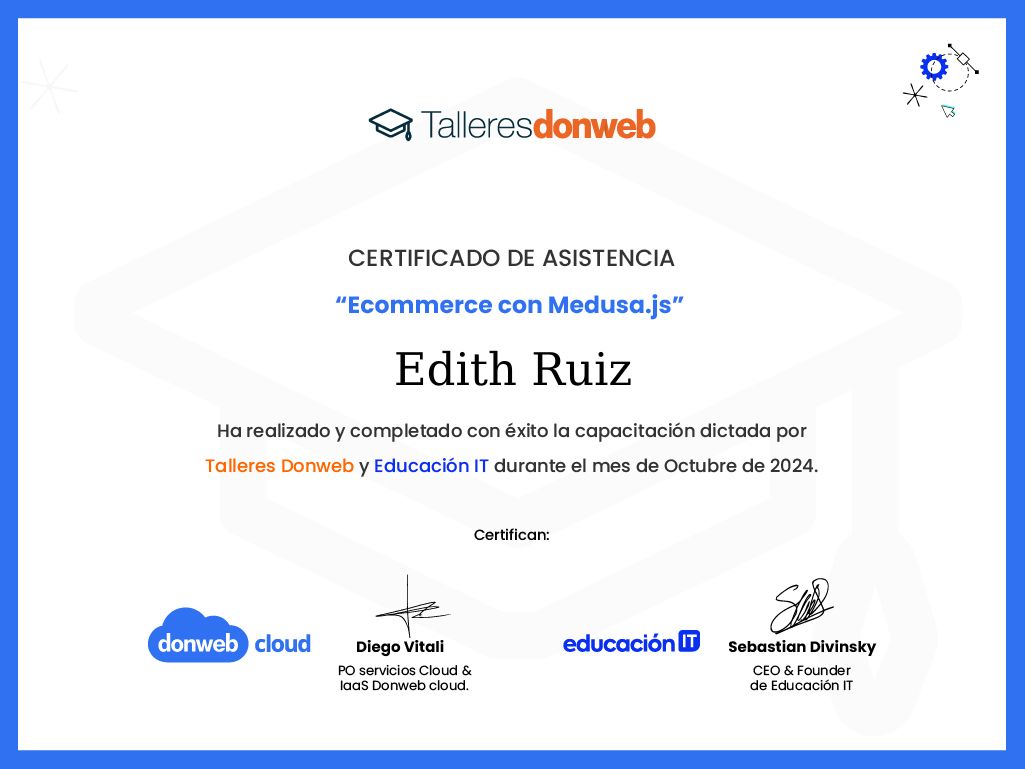 Certificado de asistencia · Talleres DonWeb